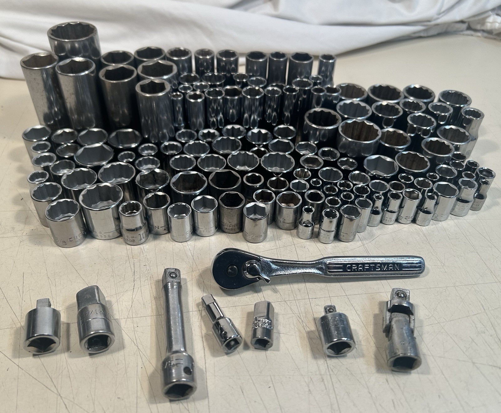 140 Pc. Craftsman Assorted Socket Lot All Marked Made In USA Metric & SAE