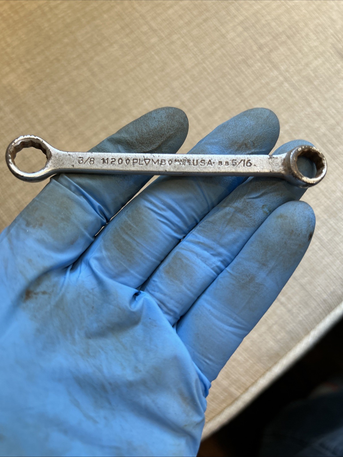 PLUMB PLOMB 1120 Double Box End Wrench 3/8” By 5/16” USA