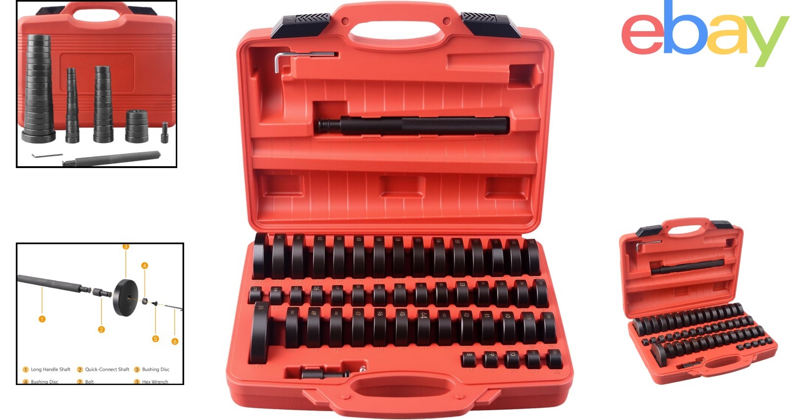 Custom Bearing Driver Kit with 50 Interchangeable Discs for Seal Replacement