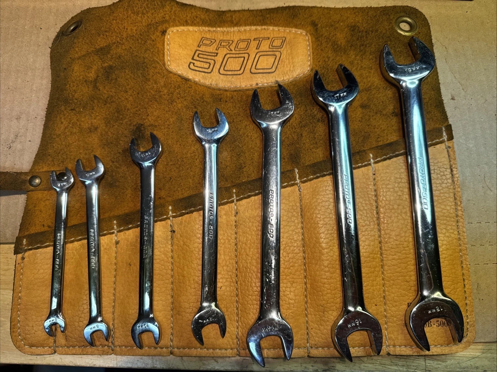 Proto Professional 500 7 Pcs Wrench Set Metric Open End 6mm – 19mm