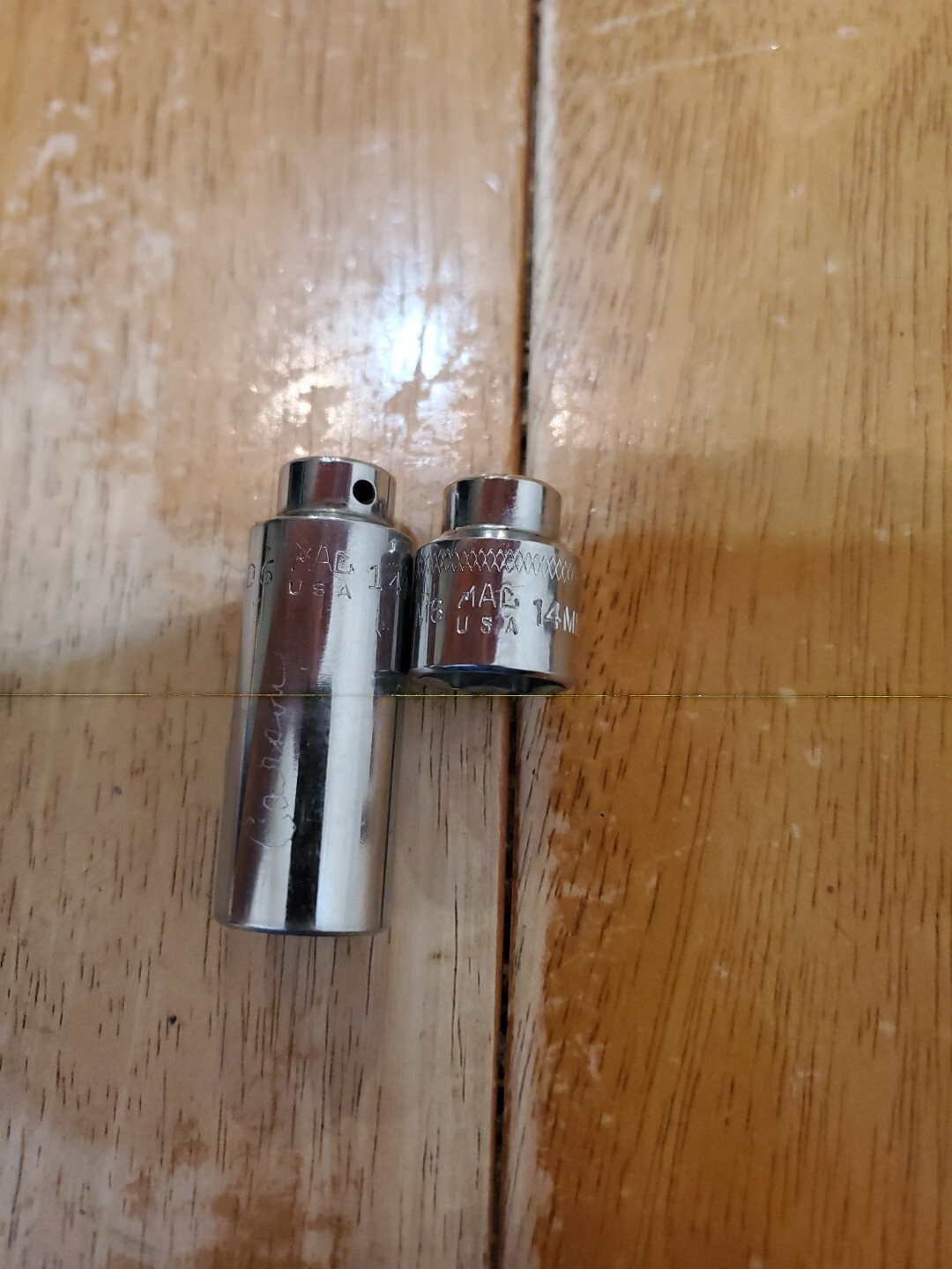 Mac Tools 1/4 Drive 14MM 6PT Shallow Deep Sockets Lot Of 2