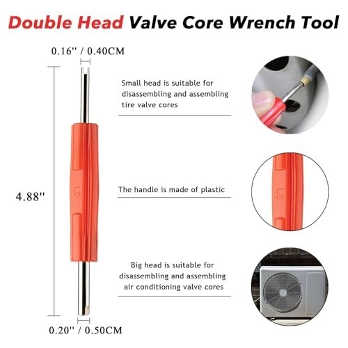Air Conditioning Valve Core Remover Tool Kit Double Head for R134A R12 HVAC Tire