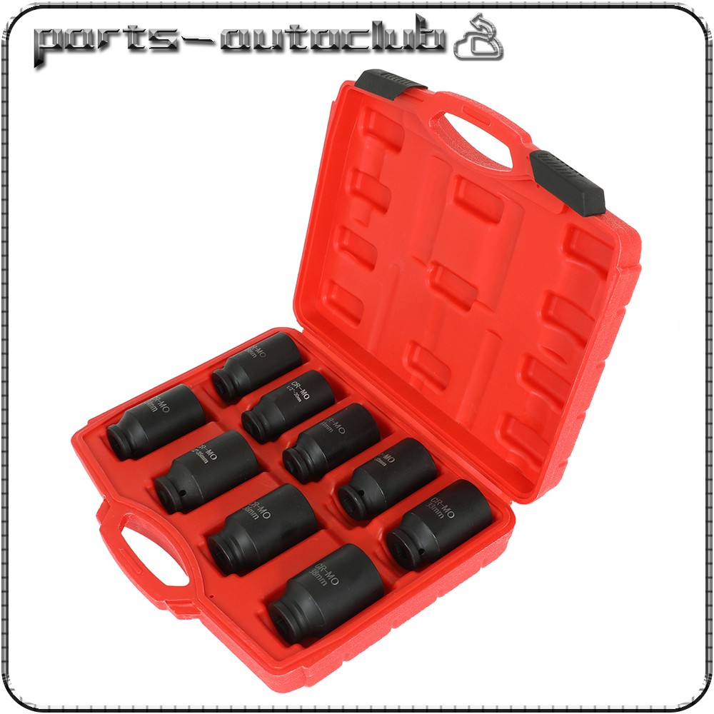 Deep Impact Socket Kit 1/2″ Drive Metric Axle Hub Nut Socket 29-38mm 9 PCS