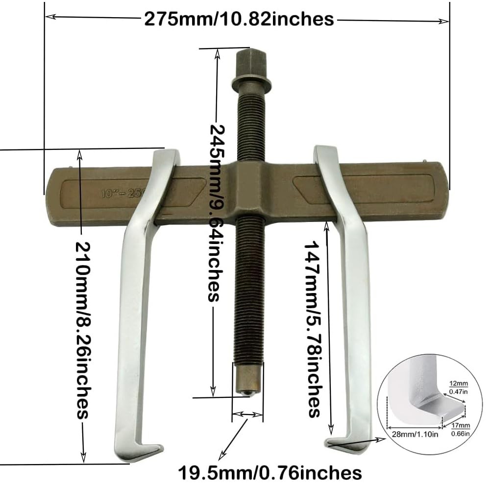 MANNIFEN 2-Jaw Gear Puller, 2 Claw Gears Puller for Removal of 10inches