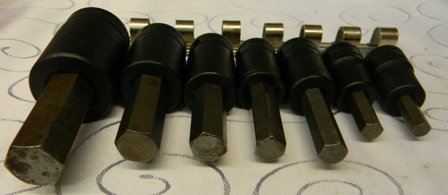 SNAP-ON 1/2″ DR 7PC SAE STANDARD HEX SOCKET DRIVER SET 5/16″-3/4″ #GSA10-GSA24E