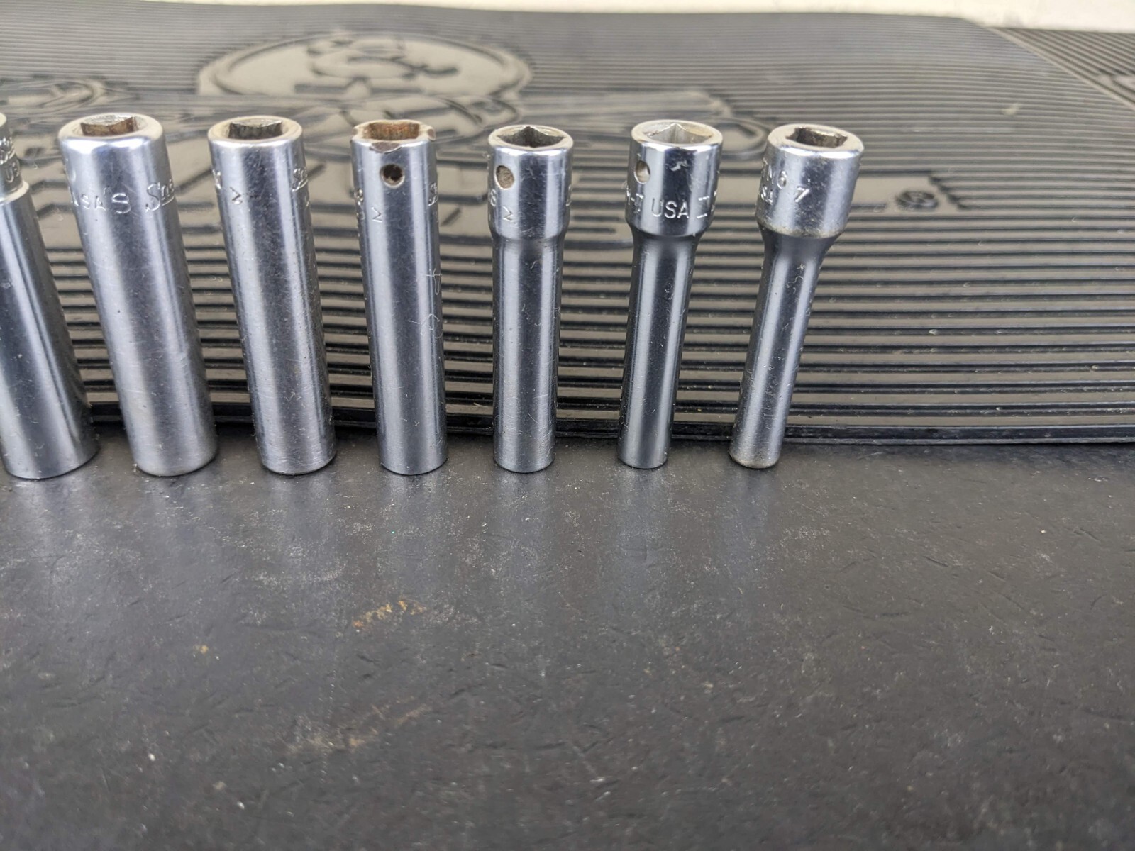 #bg158 Snap On Tools 1/4″ Drive 10 Pc SAE Deep 6 Pt Socket Set 110STMY