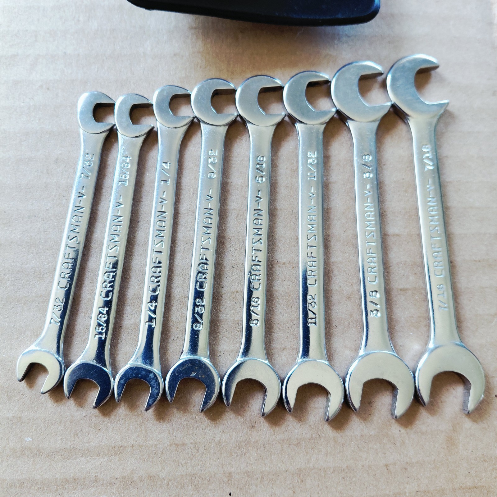 8pc.CRAFTSMAN 4306 SAE -V- OPEN END Ignition Wrench Set USA Vintage