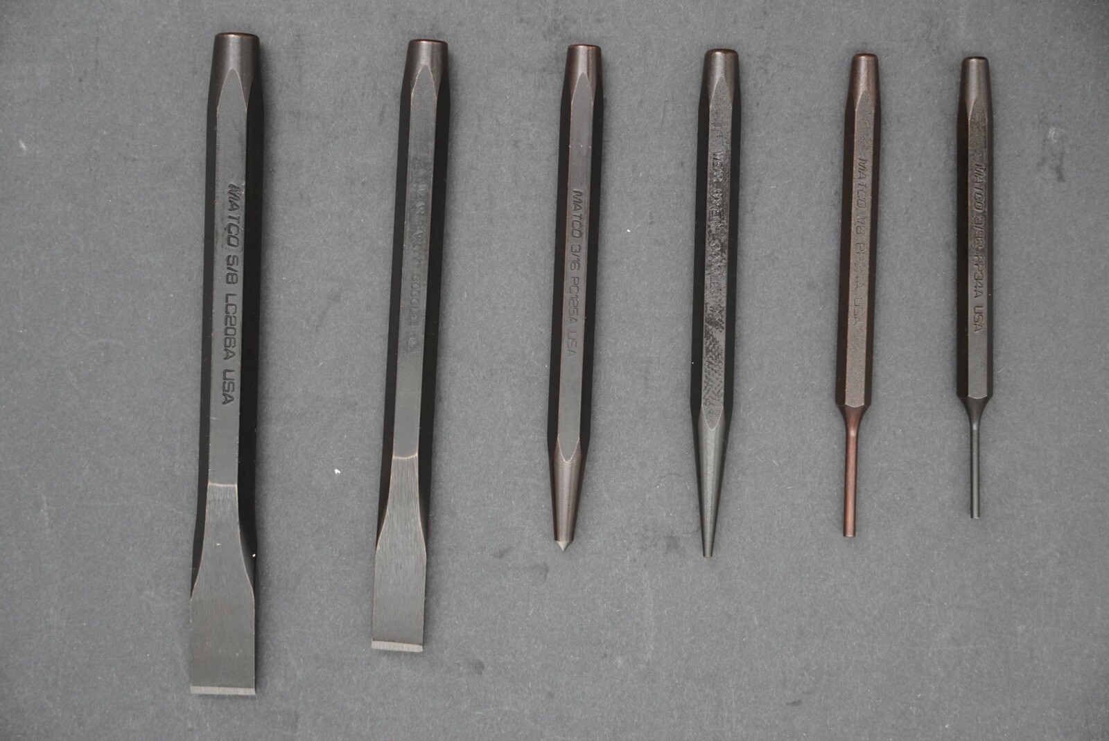 Matco Tools Hammer Punch And Chisel Set 7 Pieces Ball Peen 32oz BH-32F SPC6PA