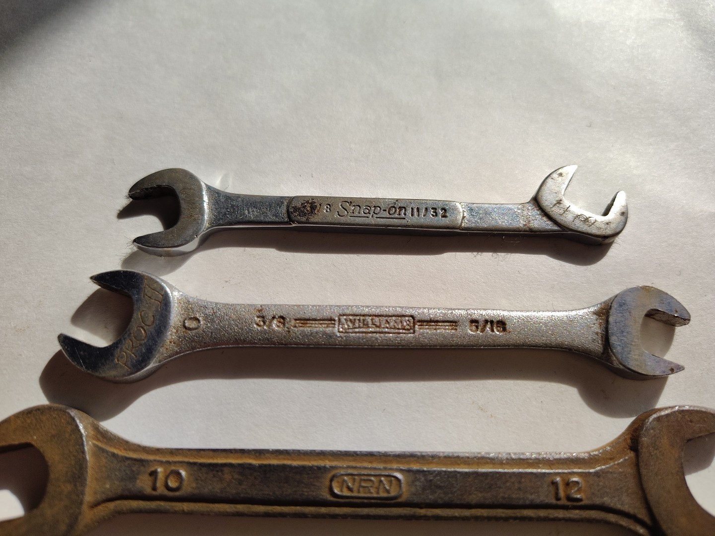 Lot Of 4 Double Open Ended Wrenches/Spanners. Snap-On, Williams, Honda Motors