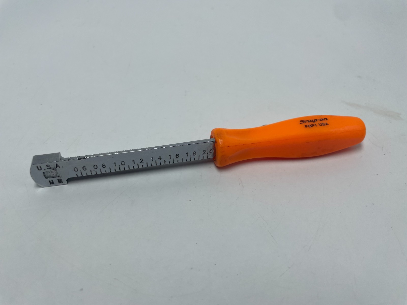Snap-on Tools Spark Plug Gapper Gap Ramp Gauge Orange Hard Handle FBP1