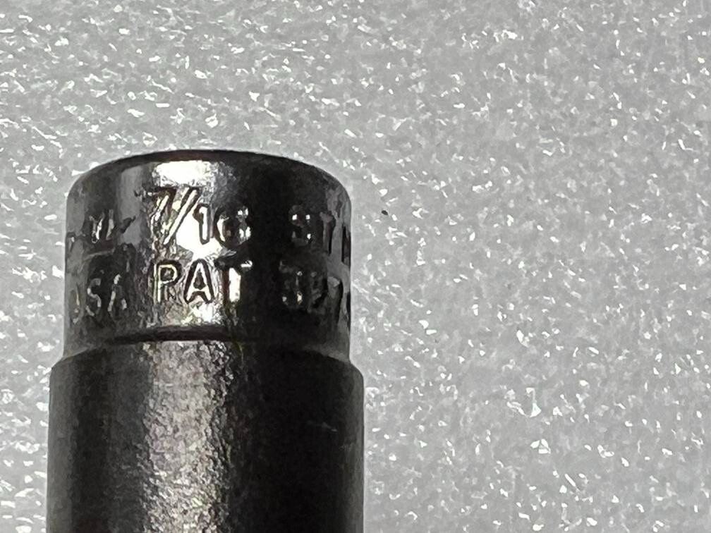 7/16″ SAE SNAP-ON Tools STM14 Flank Drive Deep Socket 1/4″ Drive 6 point USA VTG