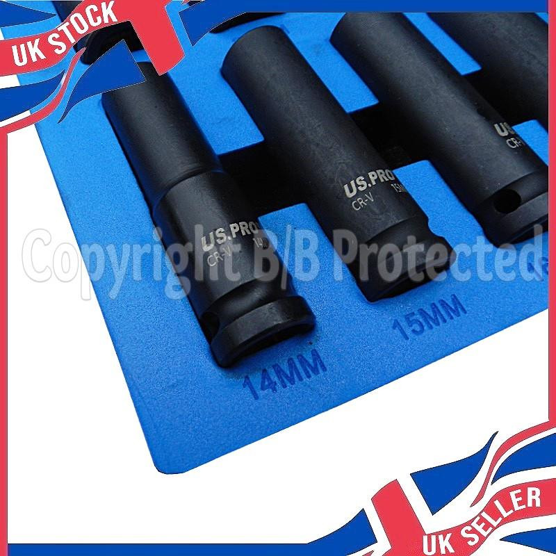 35PC SET 1/2″ DRIVE 6PT CR-V DEEP AND SHALLOW HEX IMPACT SOCKET LONG SHORT REACH