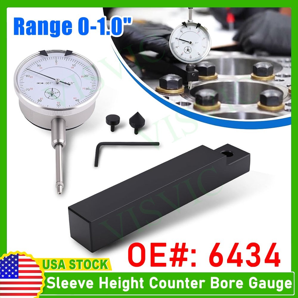 6434 Sleeve Height Counter Bore Gauge for All Diesel Engines 0.001″ Range 0-1″