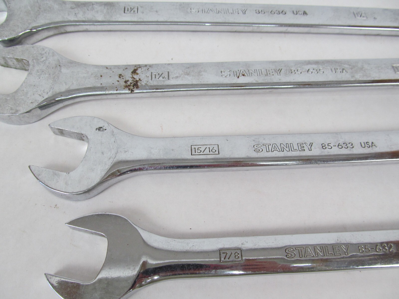Lot of 9 Large Stanley USA Combination Wrenches 9/16 to 1-1/4