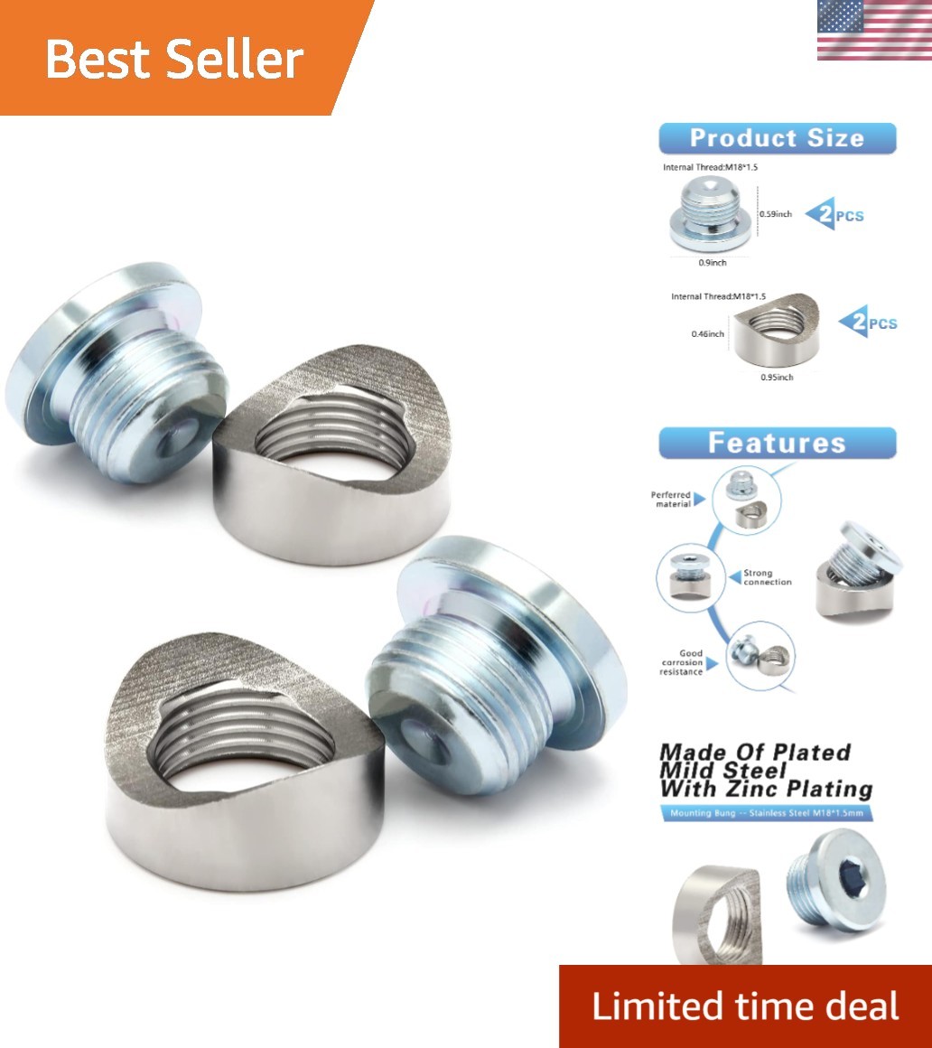 Custom Notched Style Oxygen Sensor Bung & Plugs for Exhaust Systems (4 Count)