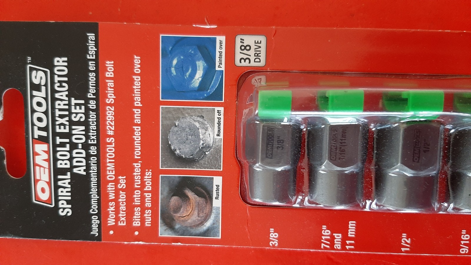 NEW OEM TOOLS 22991 Spiral Rounded Bolt Extractor Add-On Set SAE Metric