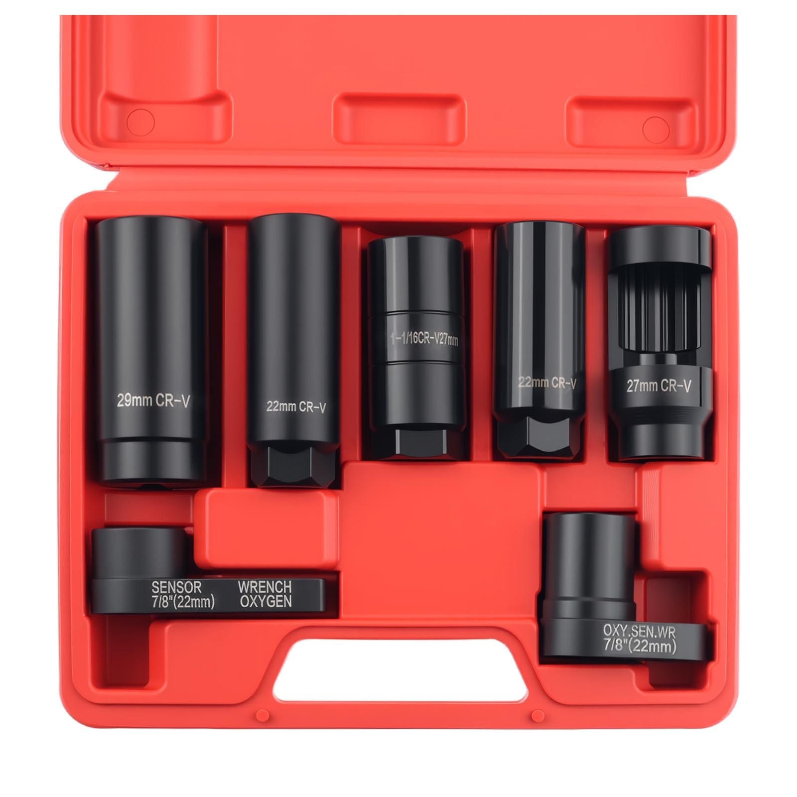 7PCS Heavy Duty Oil Pressure Sensor Socket Set, 22mm 27mm 29mm, Automotive Tools