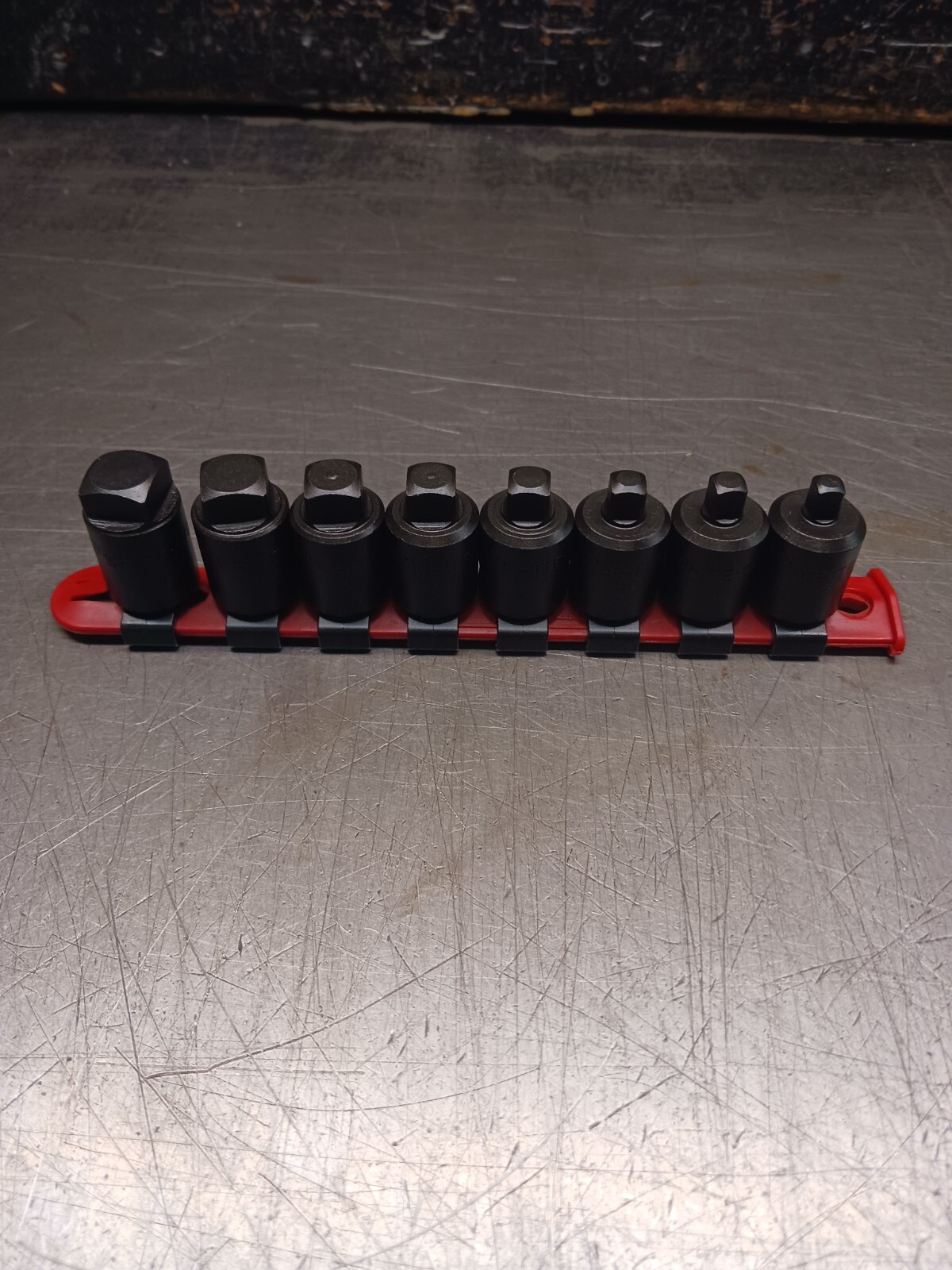 WHITE USA 1/2″ DRIVE DRAIN PLUG SOCKET SET WITH CLIP RAIL