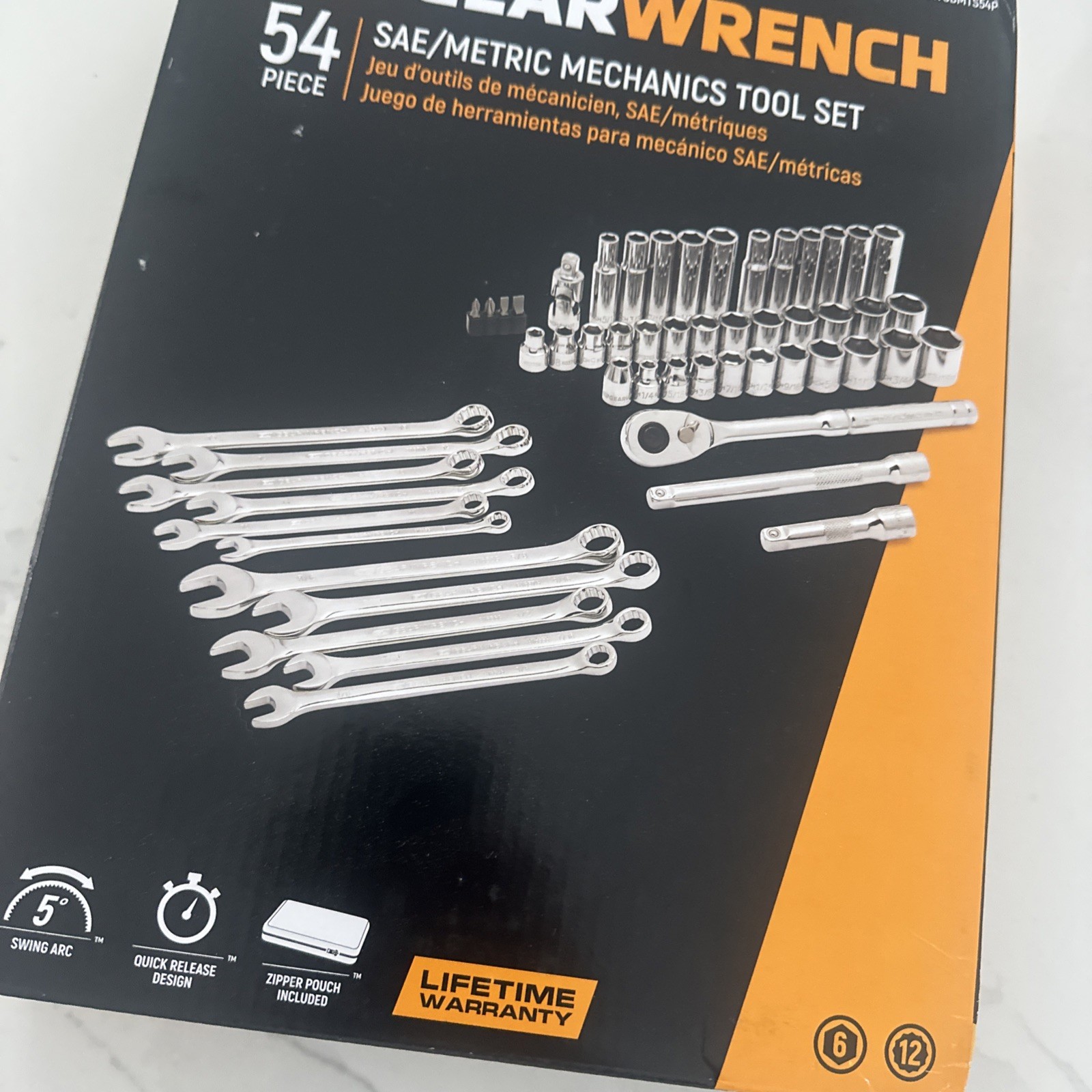 GearWrench GWCBMTS54P 54-Pc 3/8″ Drive/Metric 6 pt Standard & Deep Socket Set