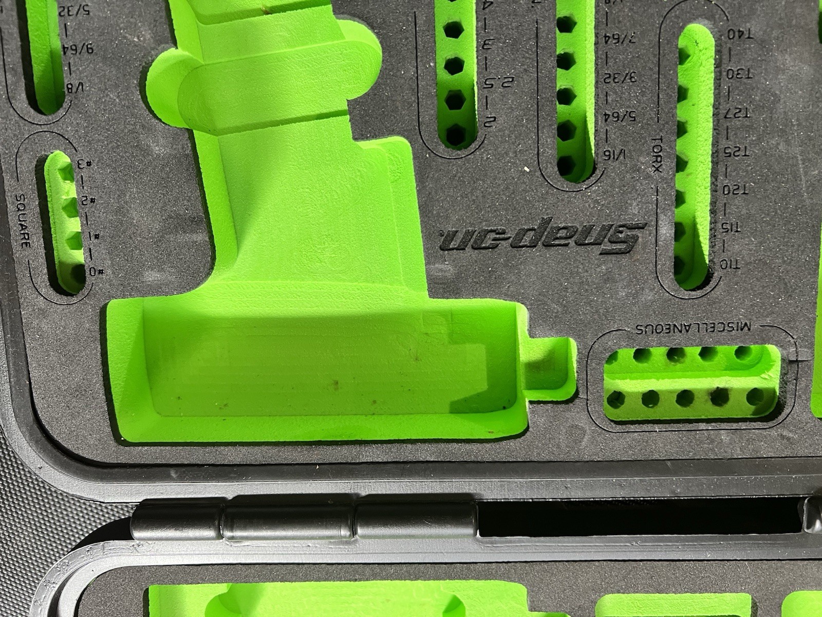 Snap-on PB202B bit driver and bit Organizer Plastic Black Green foam.