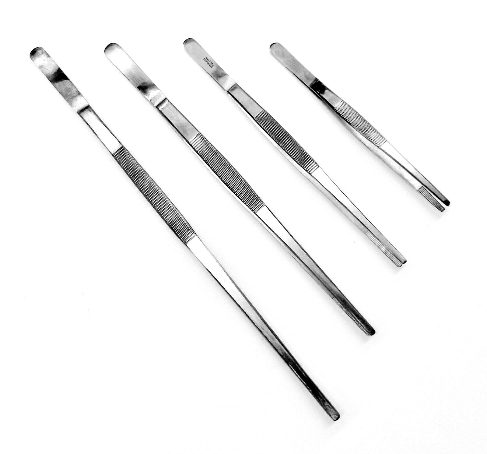 4pc General Purpose Tweezers Utility Forceps – 12″,10″,8″,6″ Stainless Blunt Tip