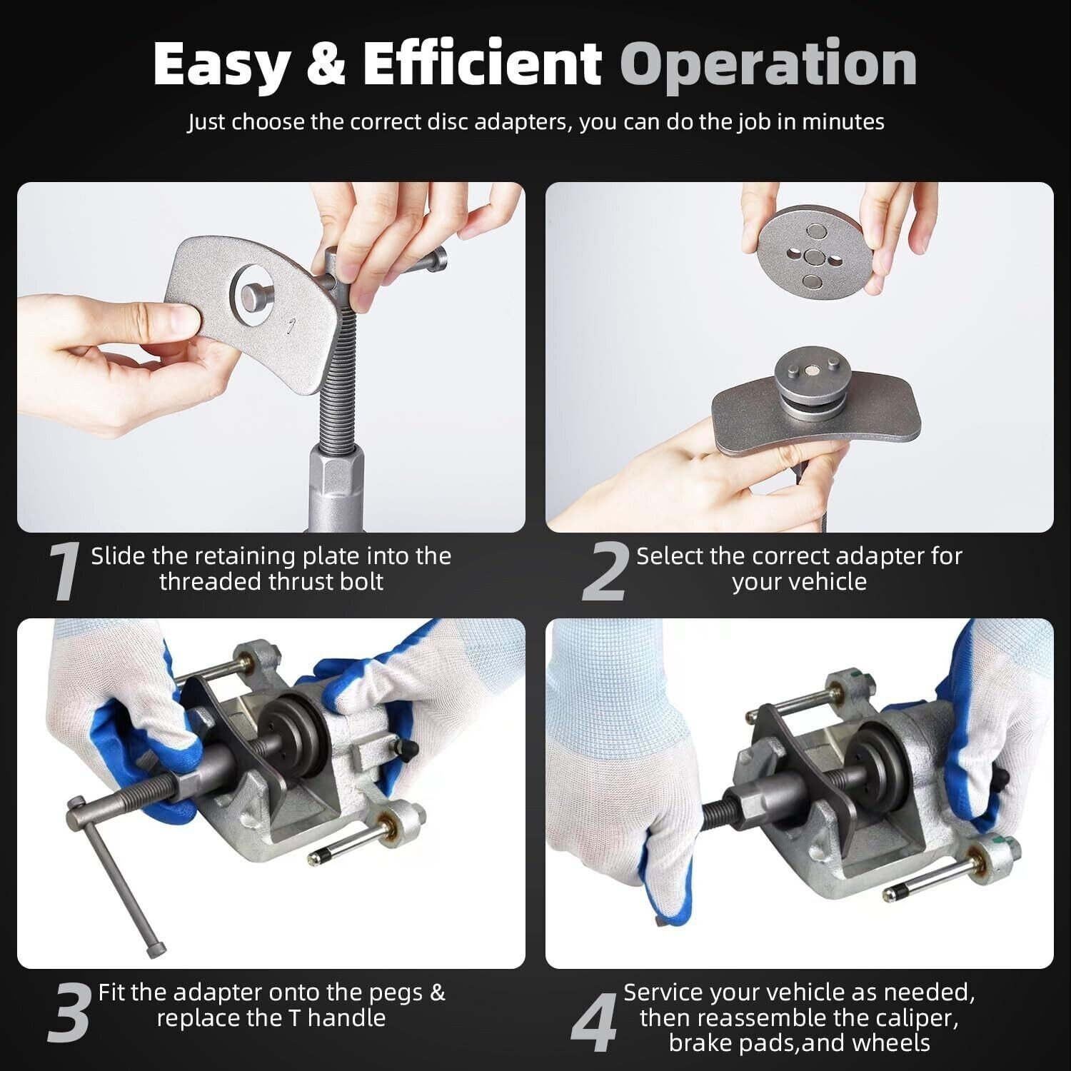 8MILELAKE 24Pack Heavy Duty Car Disc Brake Caliper Compressor Wind Back Tool Kit