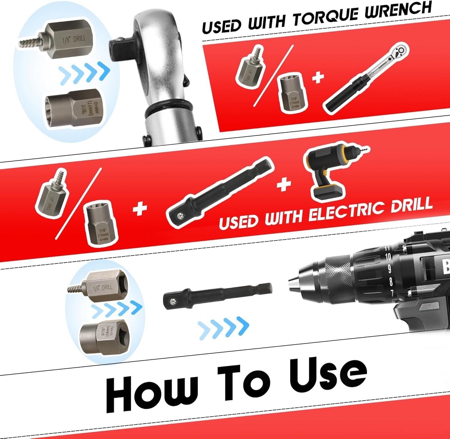 Extractor Set 53Pcs Left Hand Drill Bit, Bolt Remover Kit