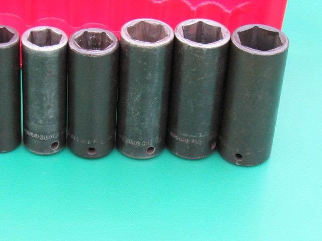 SNAP ON 309SIMY 1/2″ TO 1″ 1/2″ DRIVE SAE 6 PT DEEP IMPACT 9 PC SOCKET SET SIM