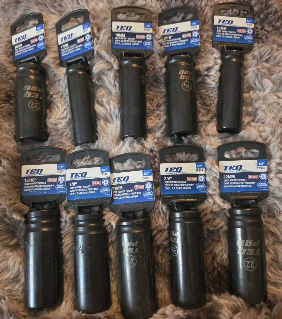 Lot Of TEQ correct Pro 1/2″ Various Deep Impact Socket