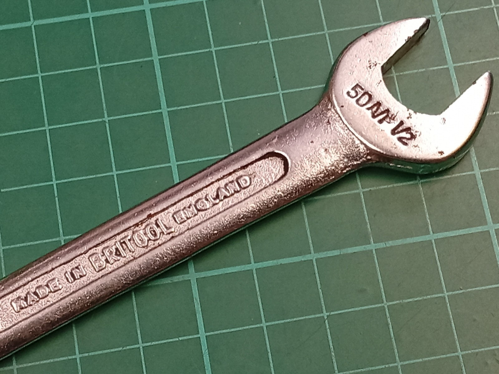 Vintage BRITOOL 6J4350, 7/16″ x 1/2″ AF, Open Ended Spanner, Made In England