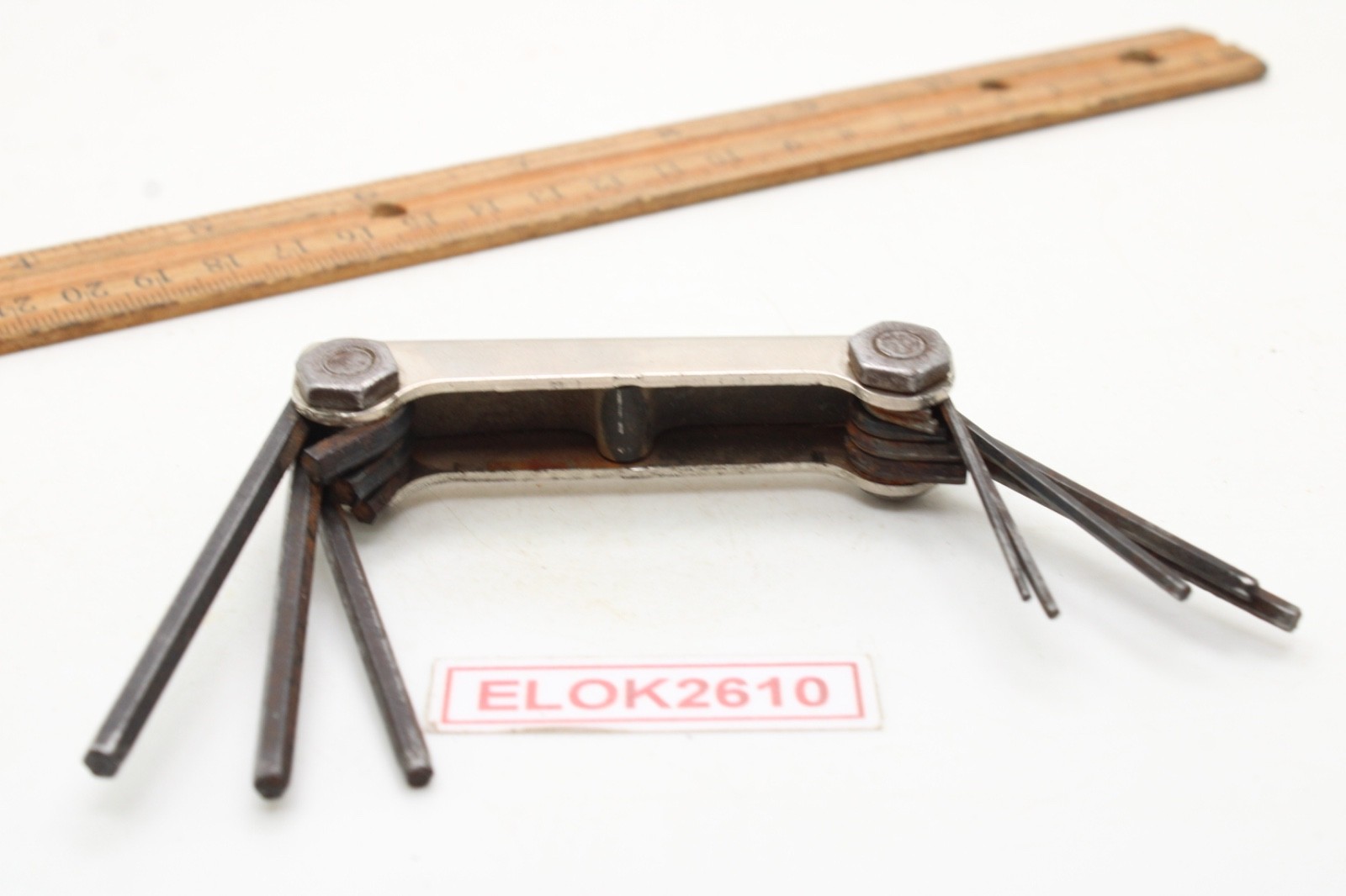 EKLIND No. 81 FOLD-UNI-KEY SAE Allen Wrench Tool Set of 8 .050″ to 5/32″ USA