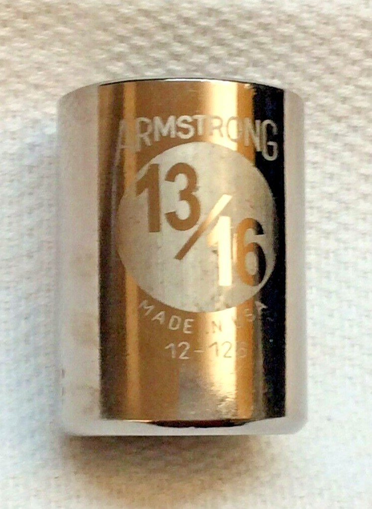 ARMSTRONG 12-126 SOCKET 13/16 INCH 12 POINT 1/2 INCH DRIVE NEW USA