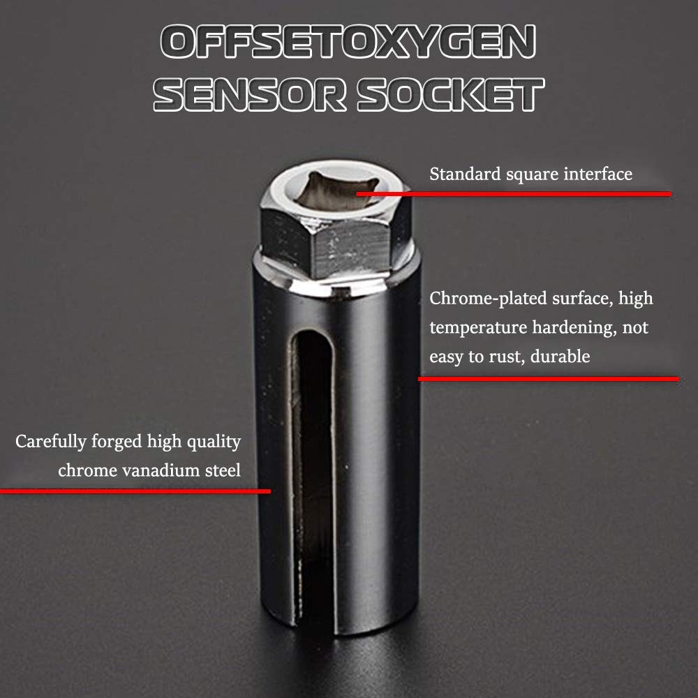 Oxygen Sensor Socket Wrench Removal Tool Thread Chaser Set 5Pc Auto
