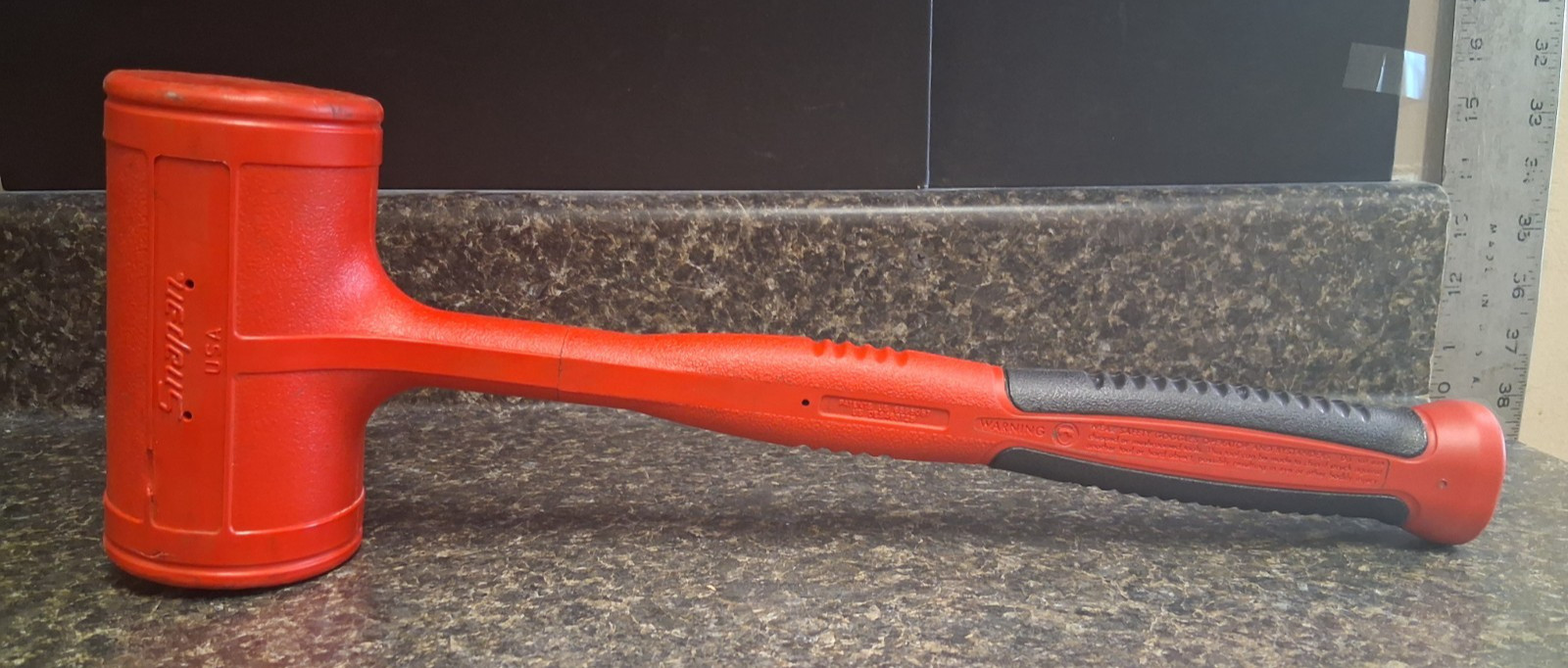 (RI4) Snap-On Tools 56 oz Soft Grip Dead Blow Hammer Red HBFE56