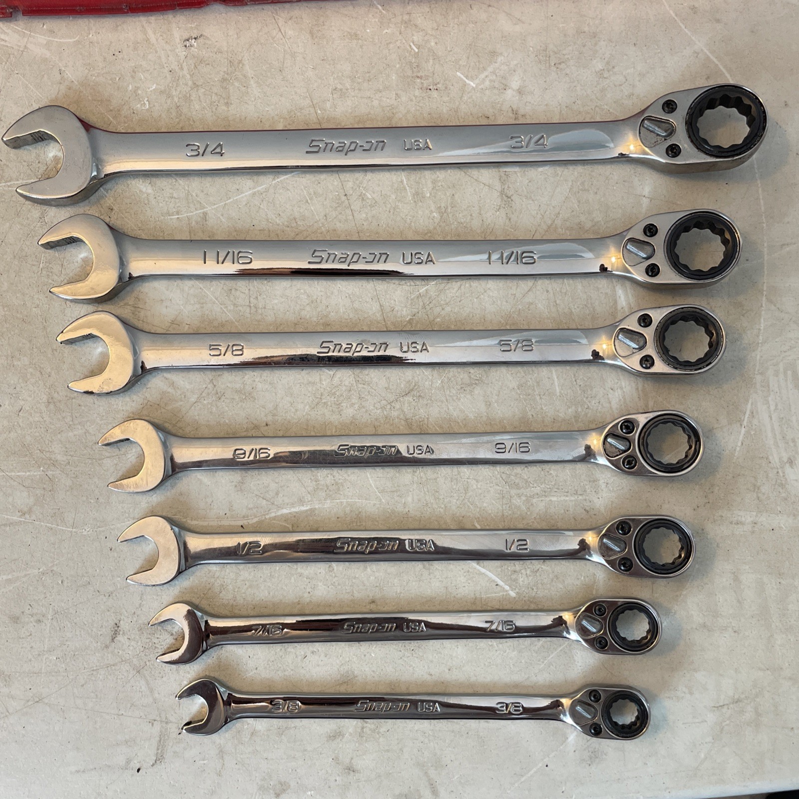 Snap-On SOXRR707A Ratcheting Reversible Wrench Set 3/8-3/4”
