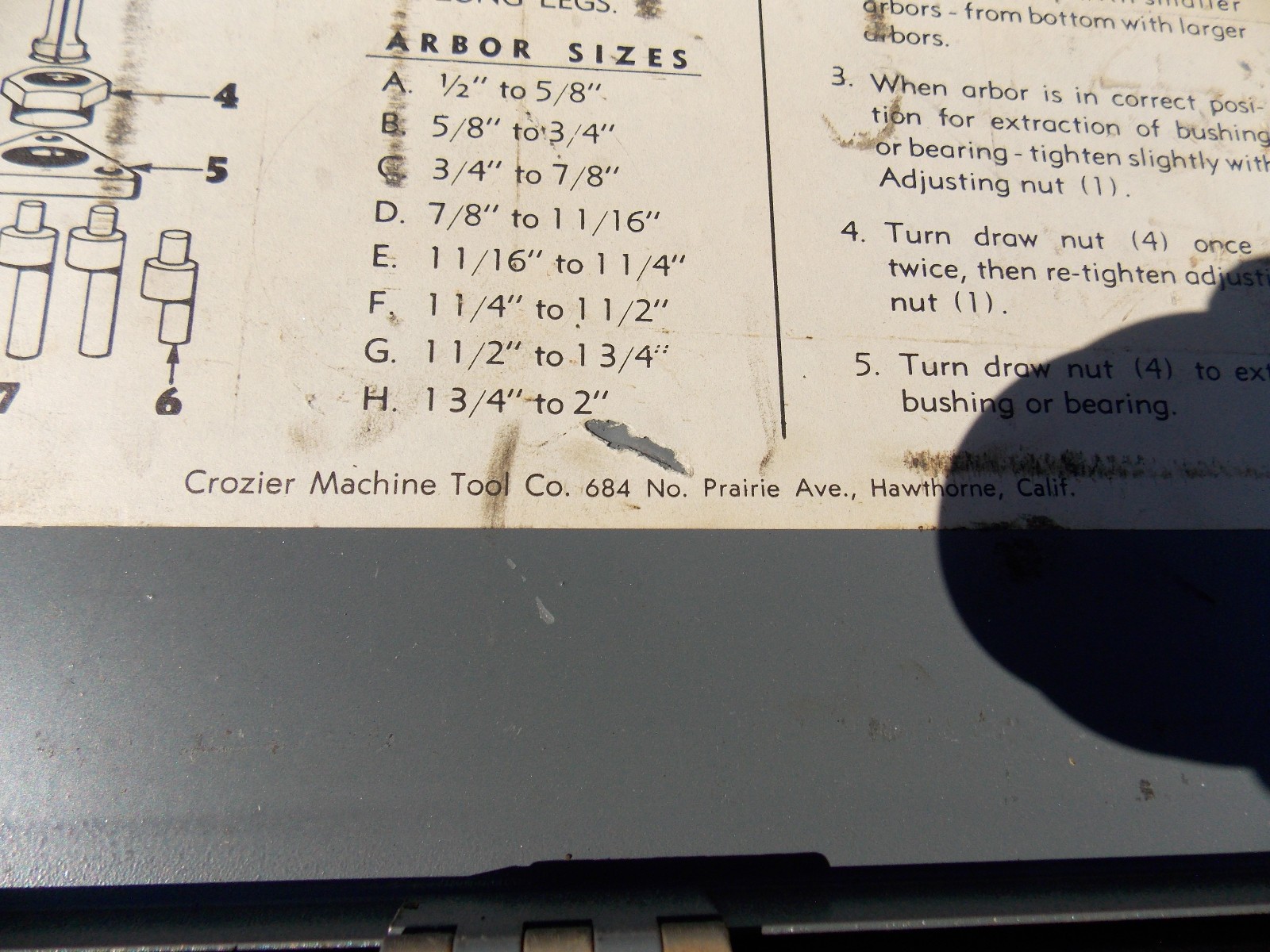 nice CROZIER # 86 BUSHING & BEARING EXTRACTOR / PULLER WITH EXPANDING ARBORS