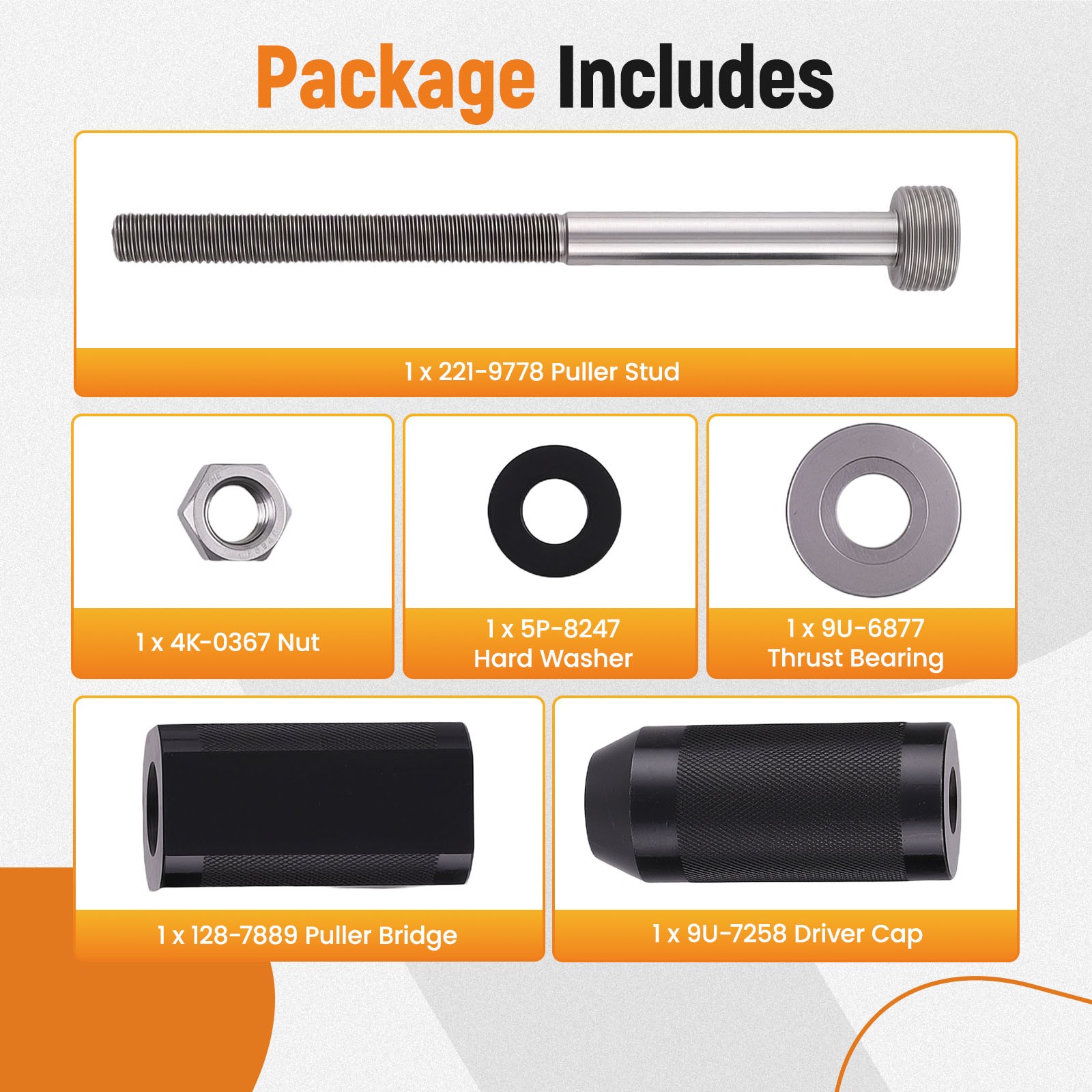 Injector Maintenance Tool Kit for CAT C10 C12 C15 C18 3406E Engine 9U-6891 Steel