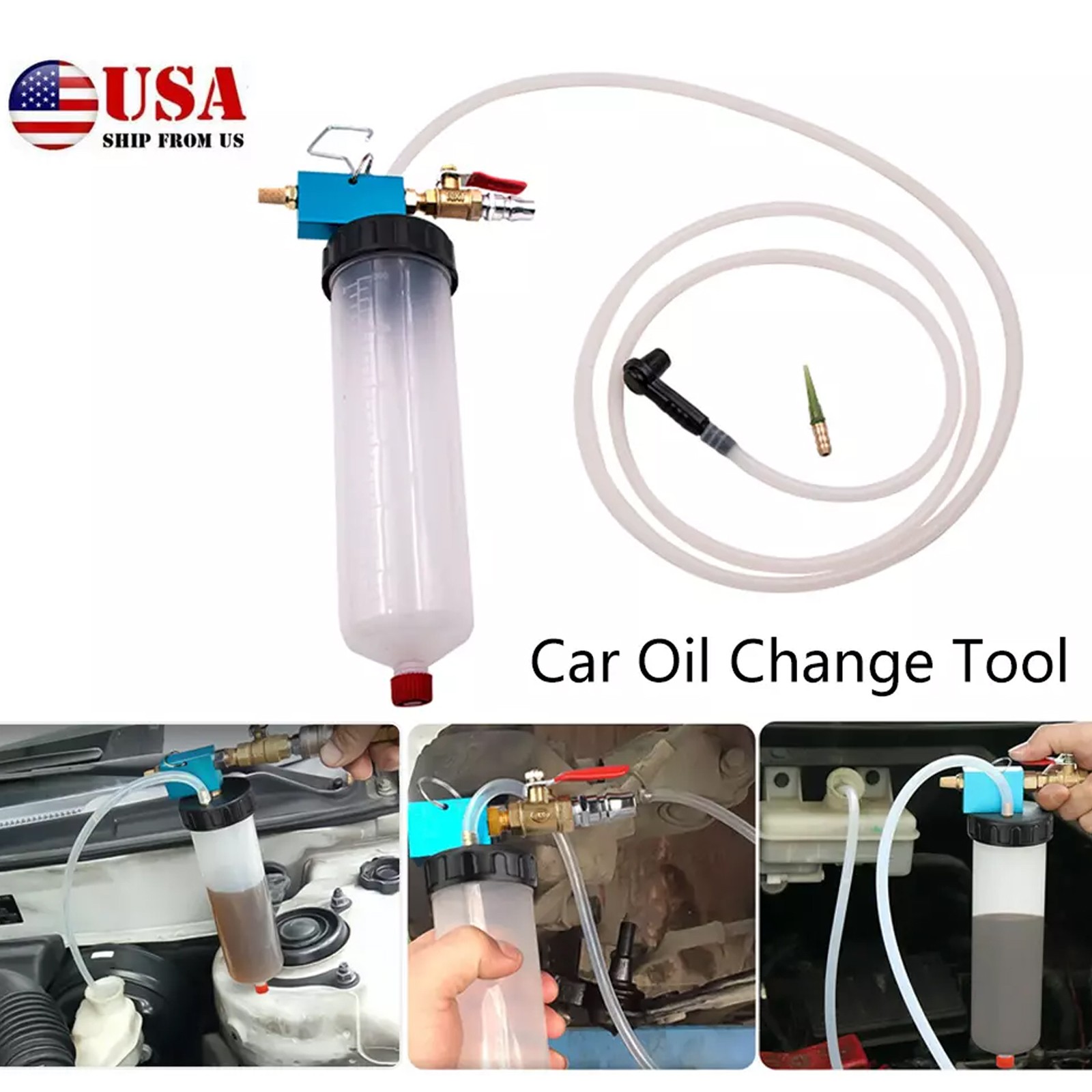 Car Vehicle Vacuum Brake Bleeder Tank Fluid Oil Change Pump Equipment Tool Set