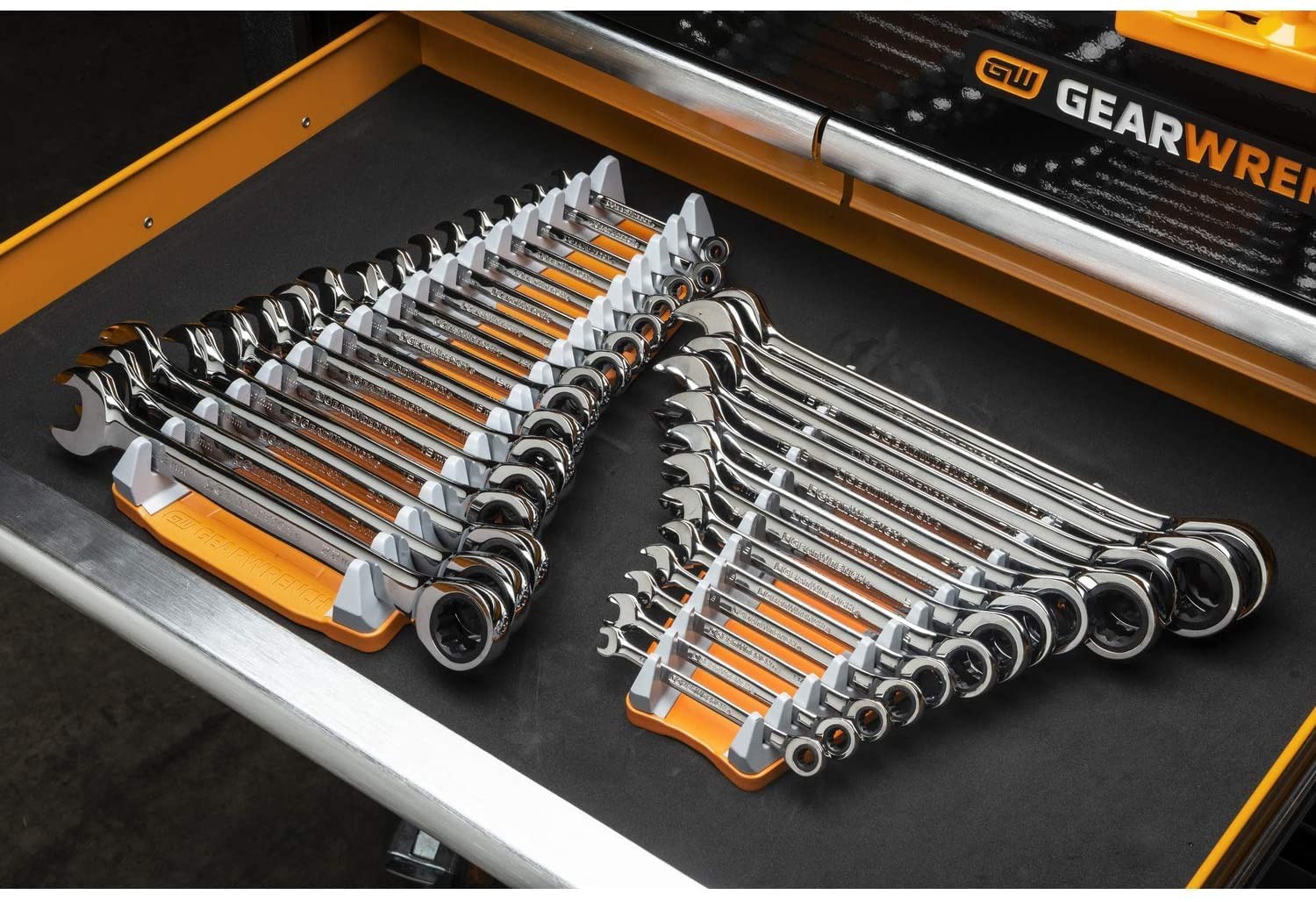 GEARWRENCH 2 Pc. Reversible Wrench Rack, 16 Slot 1 Count (Pack of 1), Orange