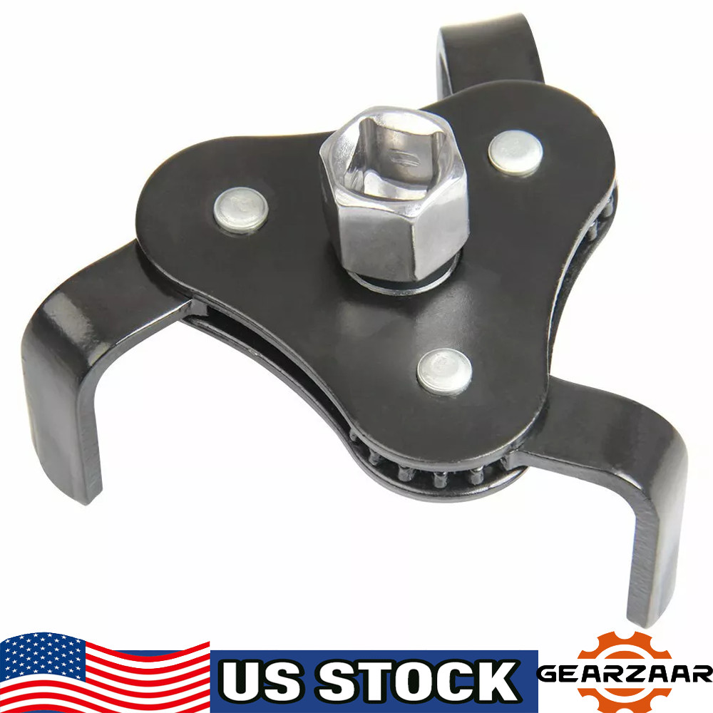 2 Way Oil Filter Wrench Auto Adjustable Universal 3 Jaw Remover Socket 1/2 & 3/8