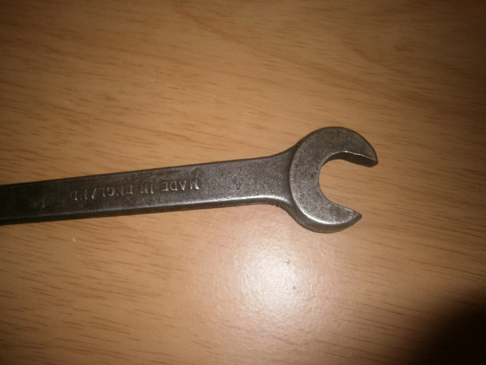 Vintage silver tone spanner. 7/16w/ 1/2BS & 3/8W /7/16BS ends.(E6c)