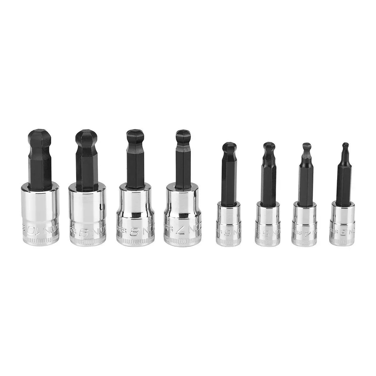 New ICON 1/4″ & 3/8″ Drive Professional METRIC Ball Hex Bit 8 pc. Socket Set