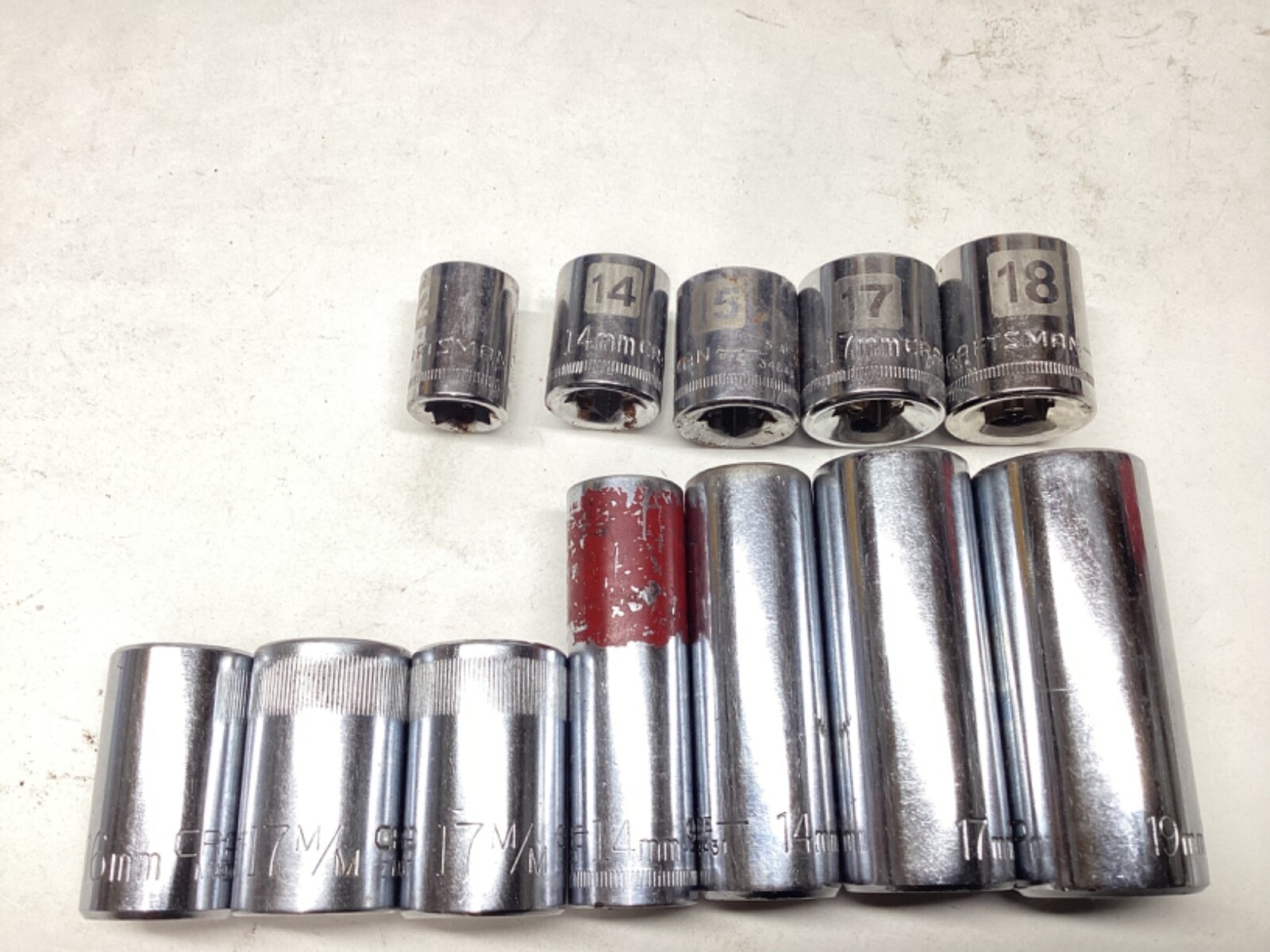 12 Craftsman Vintage Sockets Metric Sockets 1/2″ Drive misc sizes see photos