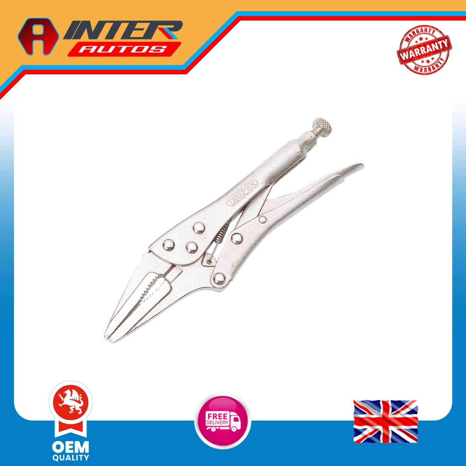 Draper Long Nose Self Grip Pliers, 220mm 11903