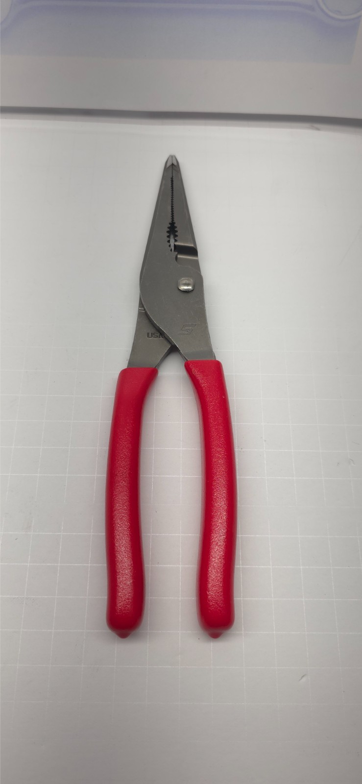 Snap-on Tools NEW LN47ACF USA RED 9″ Needle Nose Slip Joint Pliers