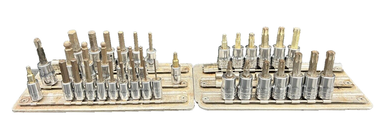SNAP ON 1/4 & 3/8 DRIVE TORX, HEX, WOBBLE SOCKETS ASSORTED SET