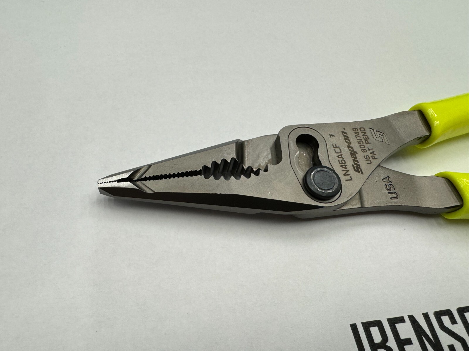 Snap-On Tools USA NEW HI-VIZ 7″ Soft Grip Long Nose Slip Joint Pliers LN46ACFHV