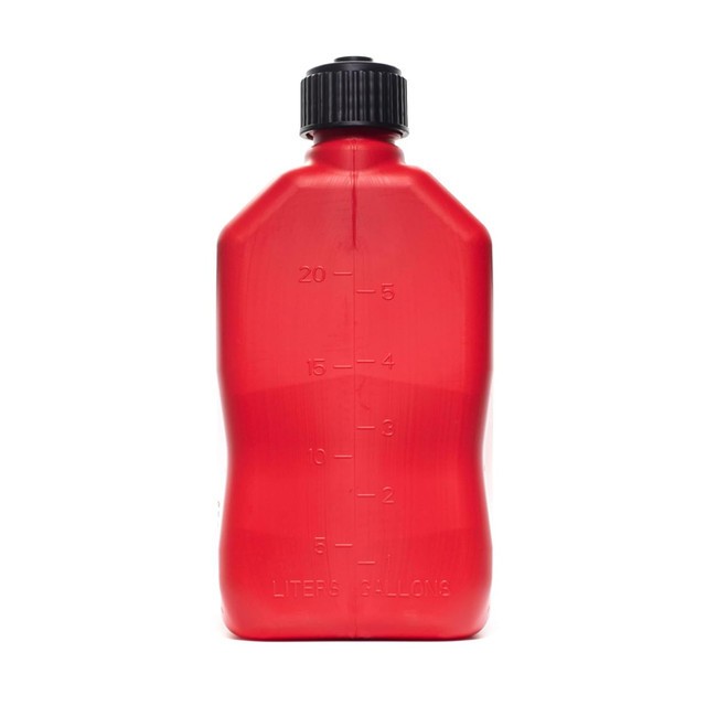 VP Racing 5.5 Gal Motorsport Square Utility Jug Red Deluxe Filler Hoses 4-Pack
