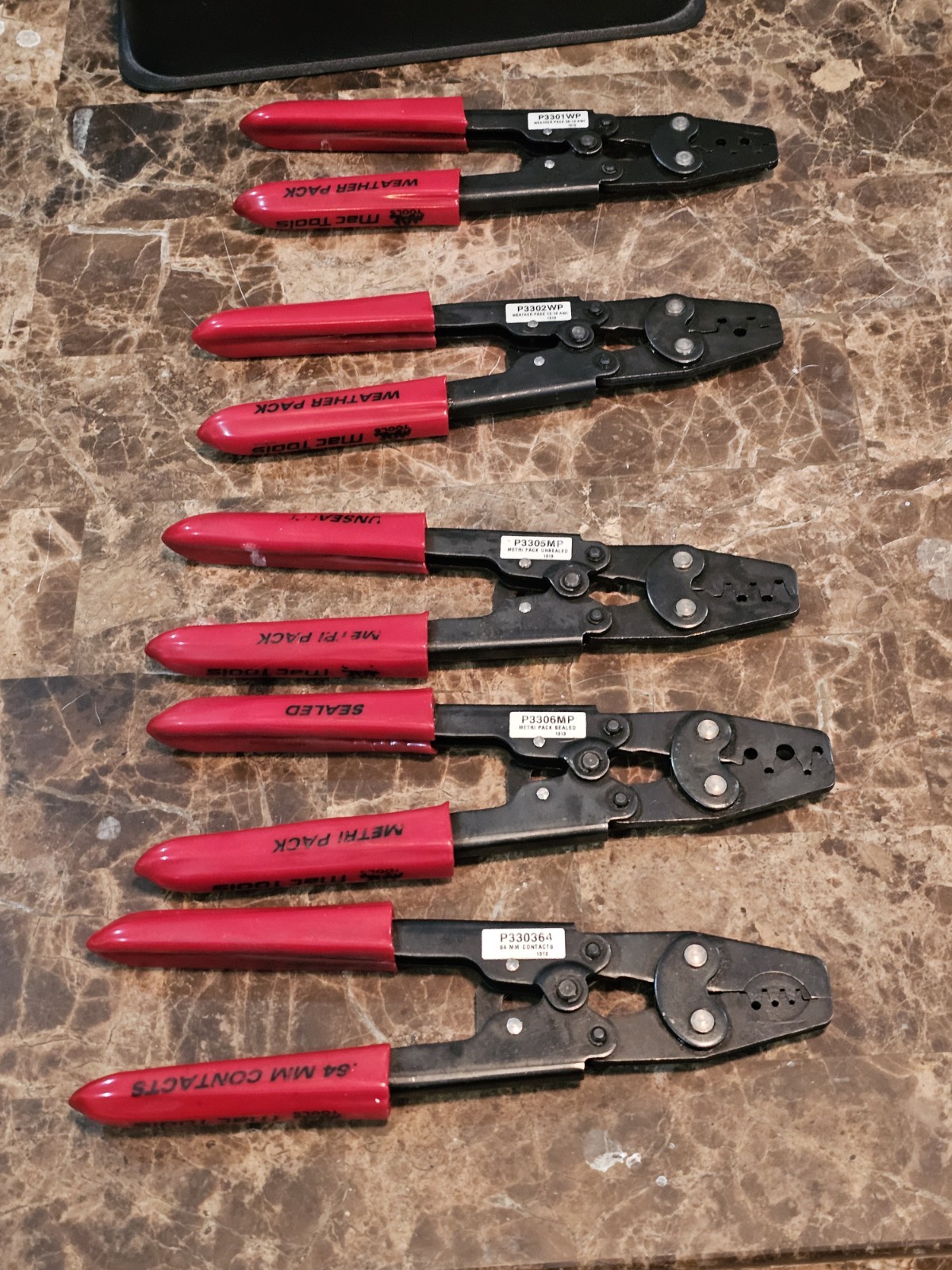 Rare Mac Tools 5 Pc. Terminal Crimper Kit P5CTK P3302WP P3301WP P3305MP P3306MP