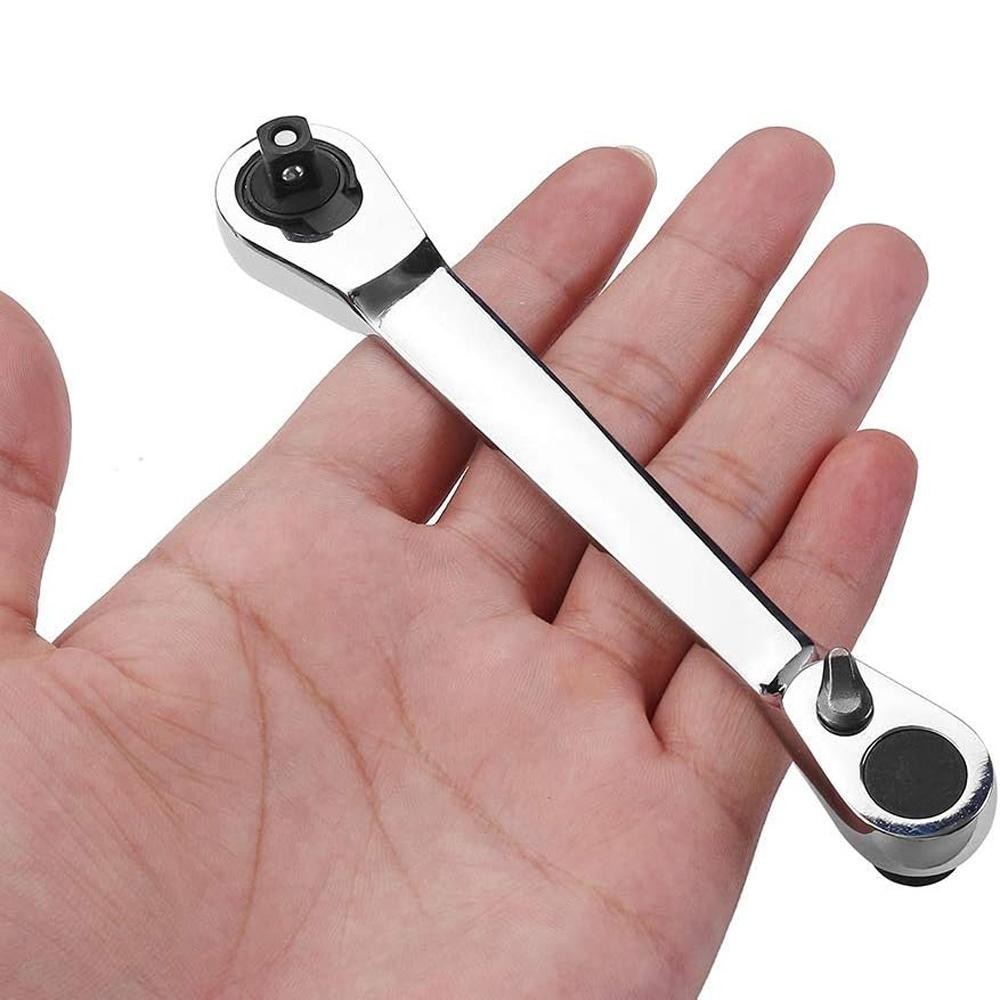 Mini Ratchet Wrench Double Ended Quick Socket Screwdriver Hex Torque Tool Hand